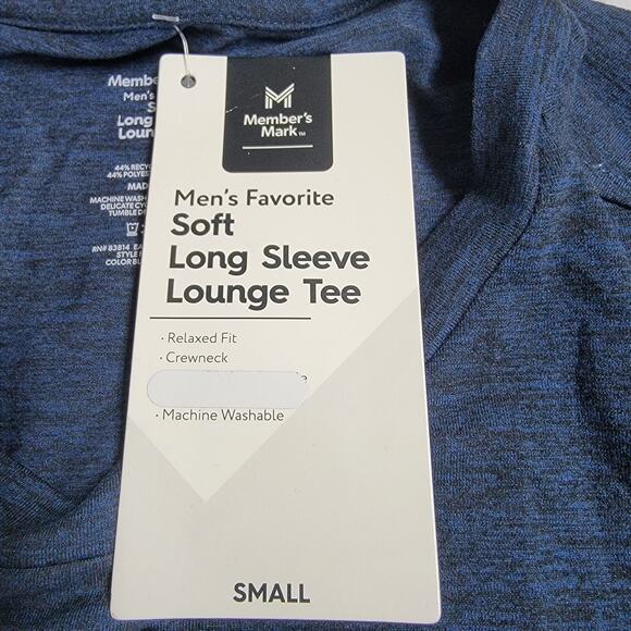 Member's Mark Men's Favorite Soft Long Sleeve Lounge Tee Blue Heather Size Small - Picture 7 of 8